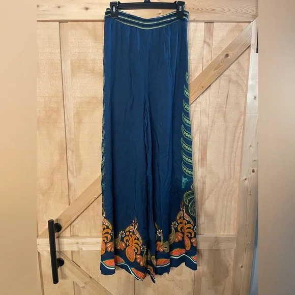 NWT Farm Rio X Anthro Blue Motif Pants - Picture 2 of 7